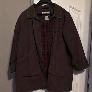 L.L. Bean Brown Jacket with Green Collar
